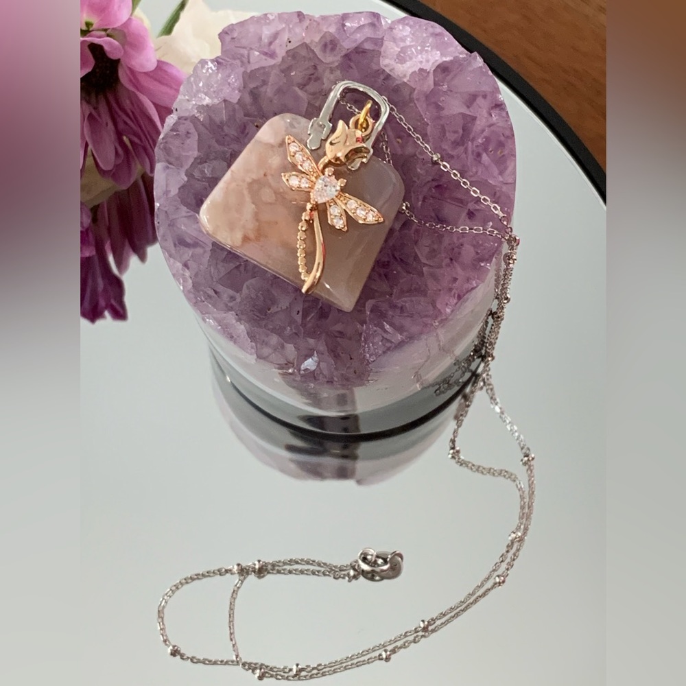 Flower Agate- Natural Healing Stone-Necklace